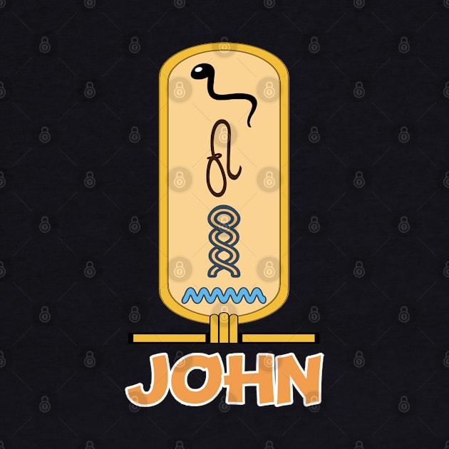 JOHN-American names in hieroglyphic letters-JOHN, name in a Pharaonic Khartouch-Hieroglyphic pharaonic names by egygraphics